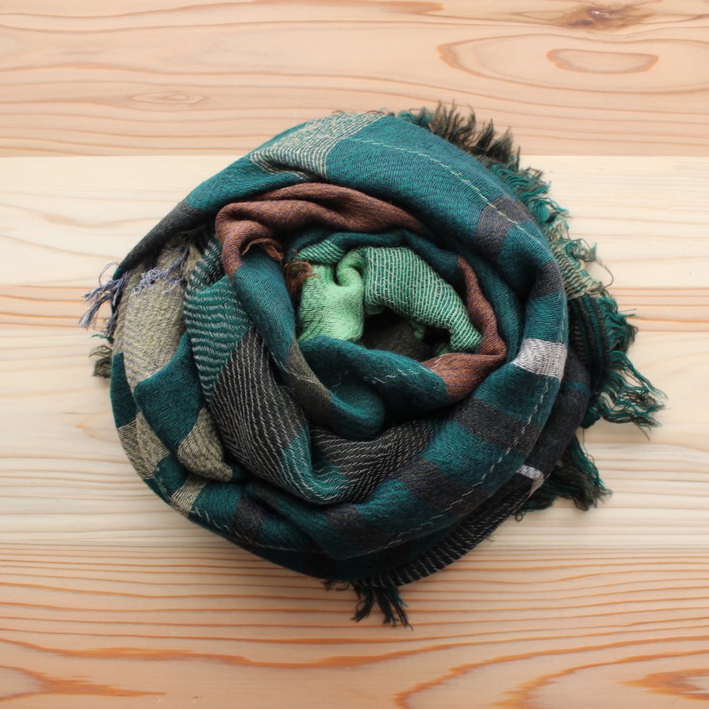 roots shawl MIDDLE wool70% cotton30%