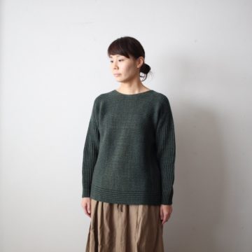 tamaki niime | 玉木新雌 PO knit M wool95% cotton5% #dark green