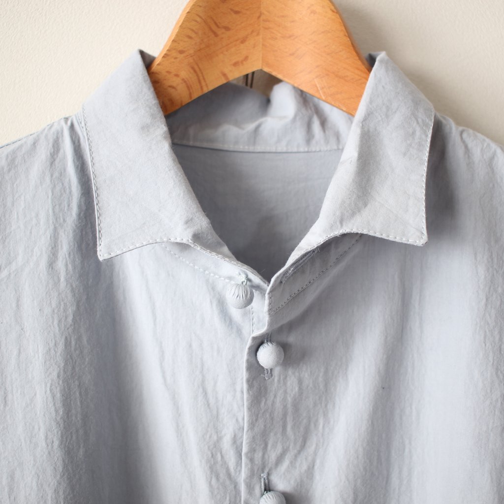 高密度タイプライターロングP/Oシャツ #sax