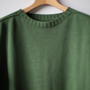居間着 甲 Knit L/S #green