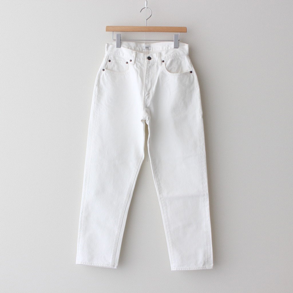 ホワイト スビンコットン 13.5OZ テーパードデニム #ホワイト(ONE WASH